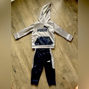 Puma Gray and Navy Kids Hoodie Set!